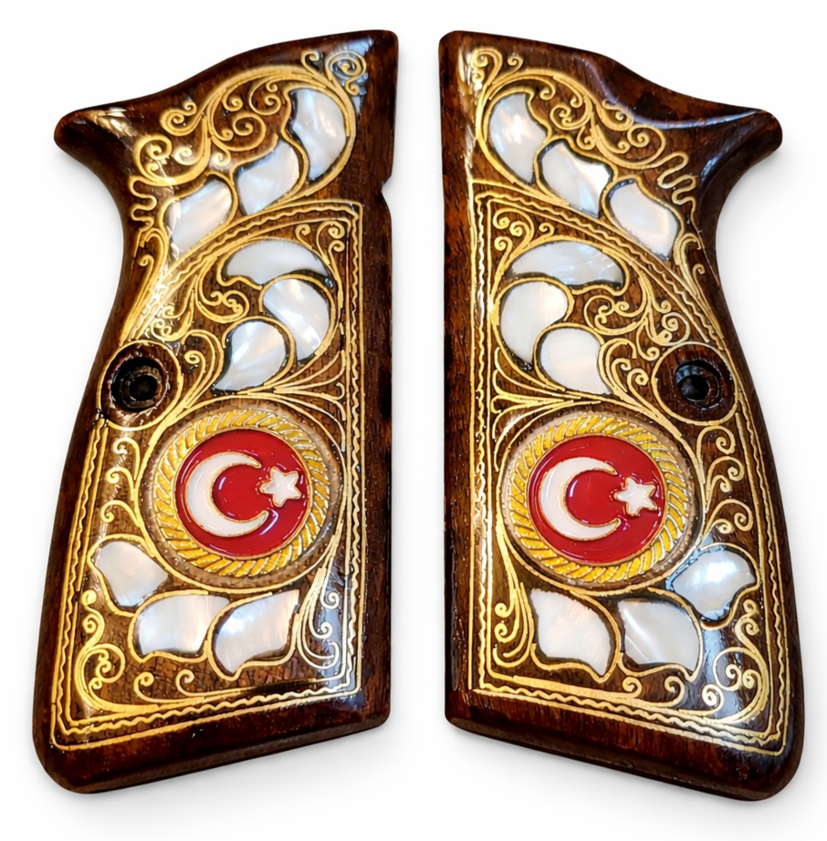 Browning 14 lü zig 14 ve Yavuz 14 lü zig işlemeli tabanca kabzesi